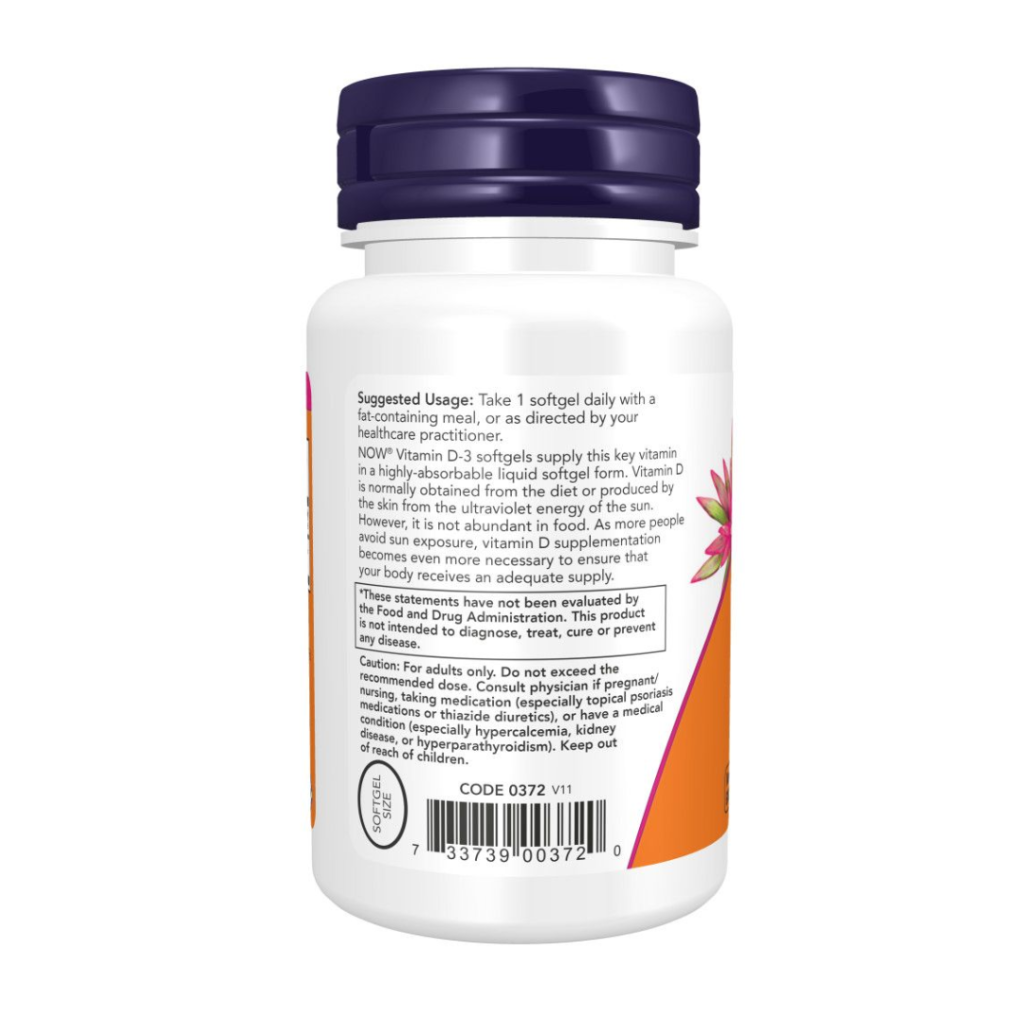 Vitamin D3 5000IU by NOW Foods - Orchards Nutrition