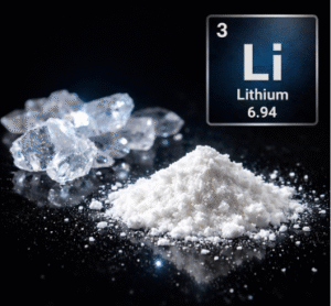 Lithium crystals and powder